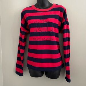 Ralph Lauren Striped Sweatshirt with Embroidered RL Logo